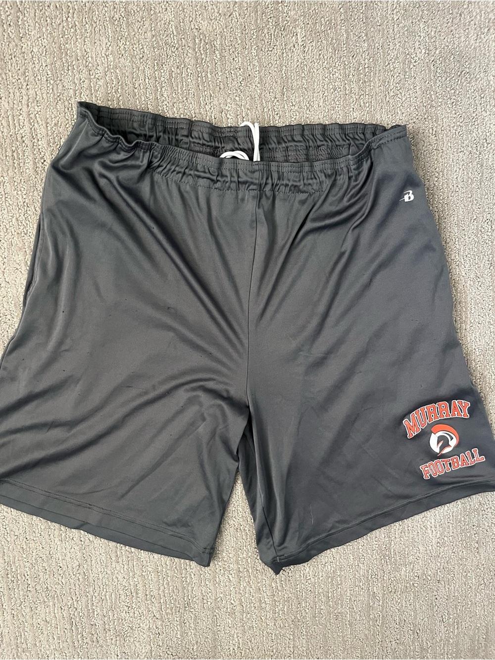 Badger Sports gray athletic shorts with drawstring